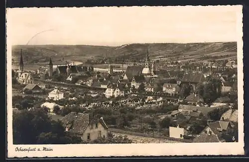 AK Ochsenfurt a. Main, Teilansicht aus der Vogelschau