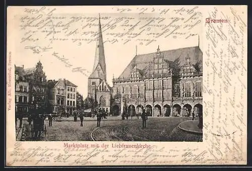 AK Bremen, Marktplatz mit der Liebfrauenkirche