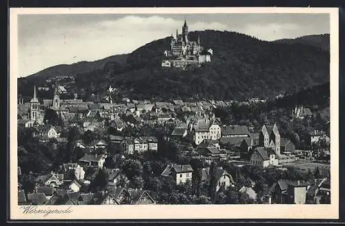 AK Wernigerode, Ortsansicht mit Schloss