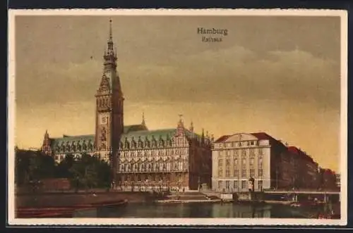 AK Hamburg, Blick auf das Rathaus