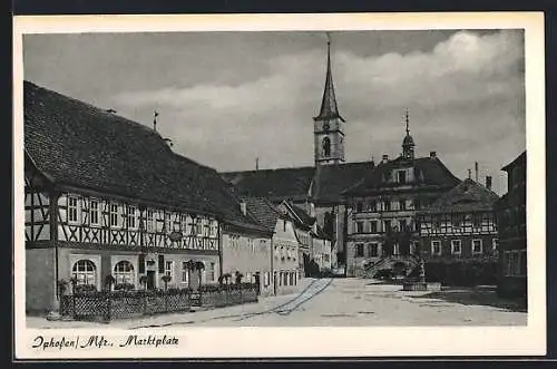 AK Iphofen /Mfr., Blick auf den Marktplatz
