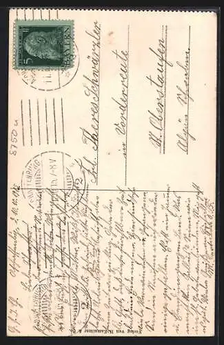 AK Aschaffenburg, Strassenpartie mit Sandtor