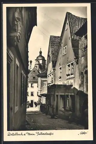 AK Dettelbach a. Main, Falterstrasse mit Bäckerei Möslein