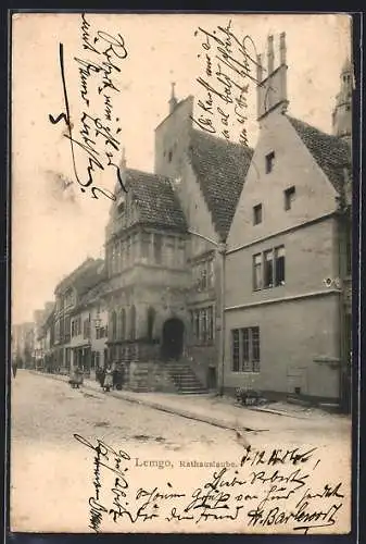 AK Lemgo, Rathauslaube mit Strasse