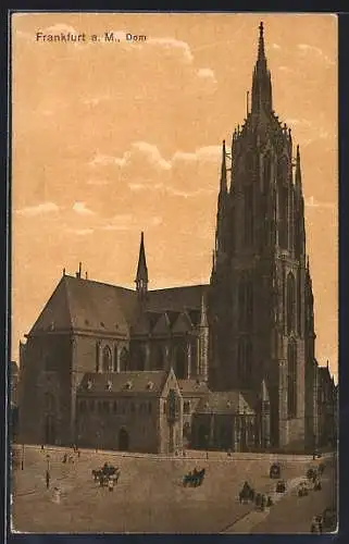 AK Alt-Frankfurt, Dom mit Vorplatz aus der Vogelschau