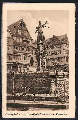 AK Alt-Frankfurt, Gerechtigkeitsbrunnen am Römerberg