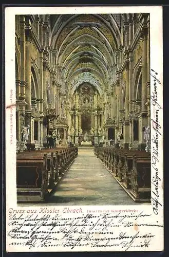 AK Kloster Ebrach, Innenansicht der Klosterkirche