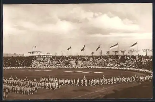 AK Duisburg a / Rhein, Aufmarsch von 6000 Knaben im Stadion bei den Vaterländischen Festspielen