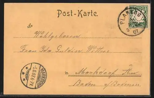 Lithographie Maria Eich, Blick auf die Kirche