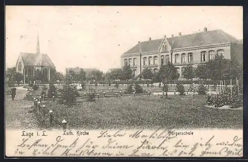 AK Lage i. L., Luth. Kirche und Bürgerschule