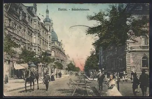 AK Herne, Partie in der Bahnhofstrasse