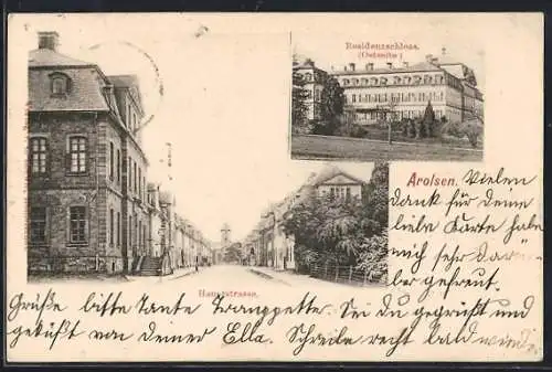AK Arolsen, Residenzschloss Ostseite, Hauptstrasse