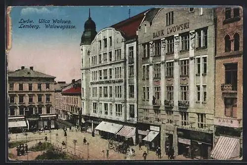 AK Lemberg, Bank Lwowski in der Walowagasse