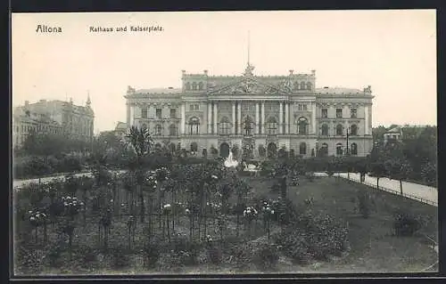 AK Hamburg-Altona, Rathaus und Kaiserplatz