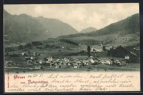 AK Ruhpolding, Ortsansicht aus der Vogelschau