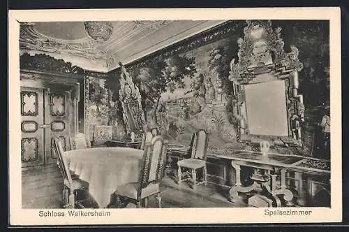 AK Weikersheim, Speisezimmer im Schloss