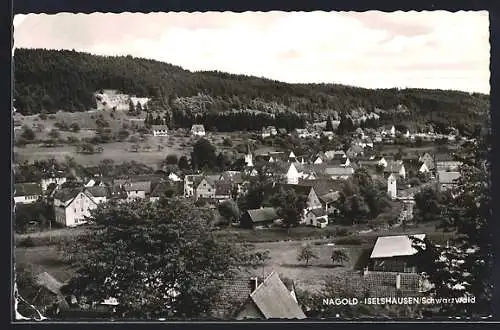 AK Nagold-Iselshausen /Schwarzwald, Teilansicht aus der Vogelschau