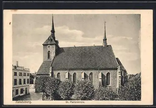 AK Rendsburg, Blick auf die St. Marienkirche