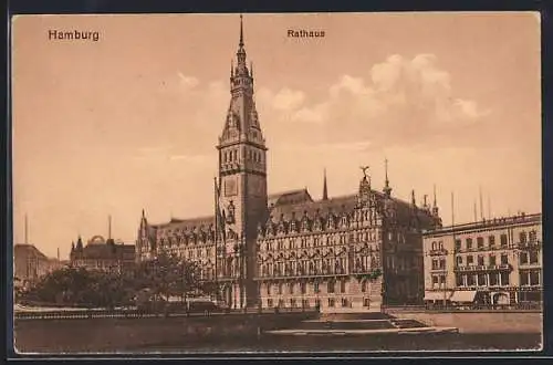 AK Hamburg, Blick auf das Rathaus