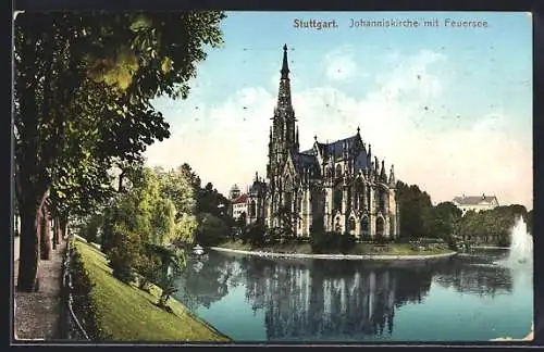 AK Stuttgart, Johanniskirche am Feuersee