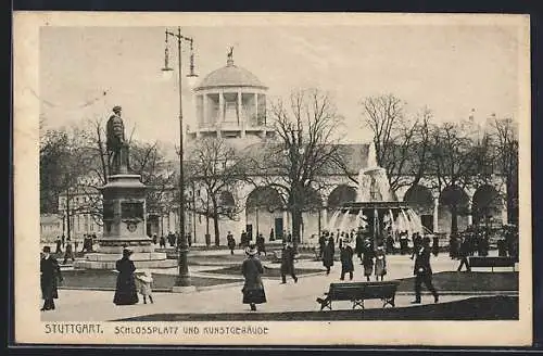 AK Stuttgart, Schlossplatz und Kunstgebäude