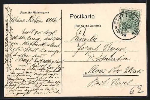 AK Stuttgart, Panoramablick über die Stadt, Schwalbe