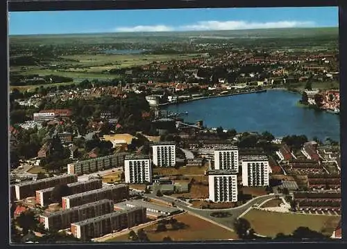 AK Rendsburg, Fliegeraufnahme mit Parksiedlung Obereider