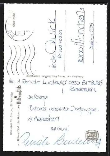 AK Bitburg /Eifel, Brauerei Th. Simon, Simonbräu, Bierbrunnen