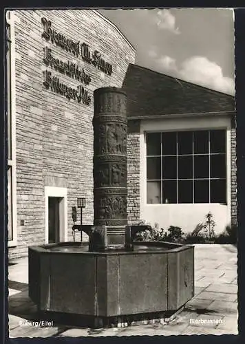 AK Bitburg /Eifel, Brauerei Th. Simon, Simonbräu, Bierbrunnen im Sonnenschein