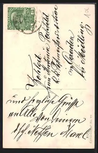 AK Mädchen reitet auf einem Schwein