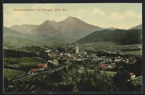 AK Windischgarsten mit Pyhrgas, Teilansicht mit Kirche