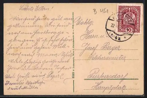 AK Gloggnitz /N.-Oe., Blick vom Rösselsteg auf Schloss