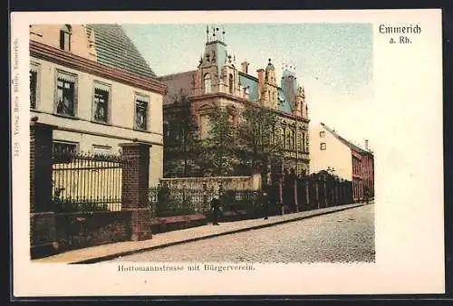 AK Emmerich a. Rh., Hottomannstrasse mit Bürgerverein