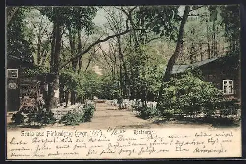 AK Finkenkrug, Restaurant mit sonnigem Garten