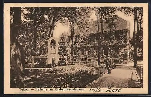 AK Teltow, Rathaus und Stubenrauchdenkmal