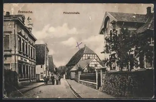 AK Bramsche, Münsterstrassse mit Hotel