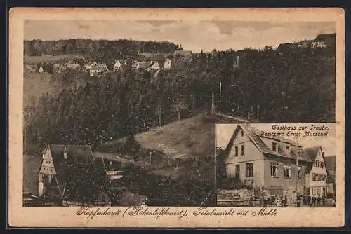 AK Kapfenhardt, Gasthaus zur Traube, Totalansicht mit Mühle