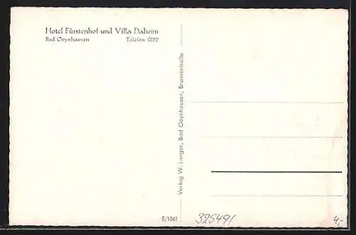 AK Bad Oeynhausen, Hotel Fürstenhof und Villa Daheim