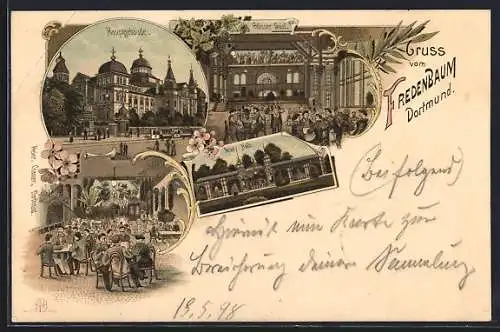 Lithographie Dortmund, Gasthaus Fredenbaum, Hauptgebäude