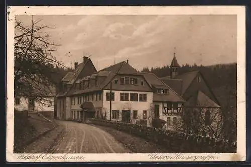 AK Waldhof-Elgershausen, Strassenpartie und untere Häusergruppe