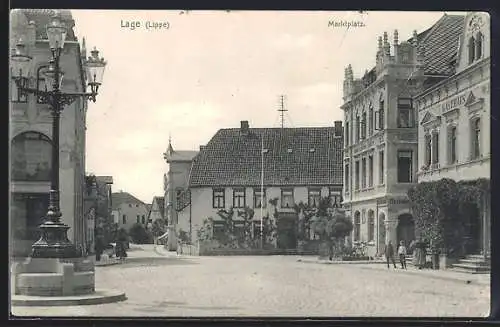 AK Lage /Lippe, Blick über den Marktplatz