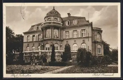 AK Bad Salzuflen, Blick auf das Hotel Roseneck, Bes. O. Feitsch, Bismarckstrasse - Exterstrasse