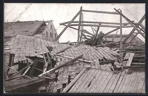 AK Chemnitz, Fritschings-Gut Chemnitz-Furth zerstört durch das Unwetter am 27. Mai 1916