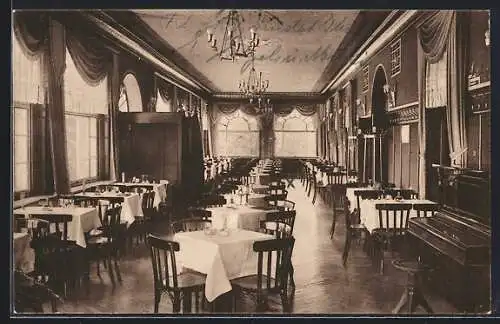 AK Düsseldorf, Restaurant Heiligenhaus, Bes. Jakob Sturm, Innenansicht