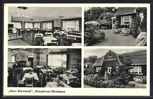 AK Mettmann-Neandertal, Café Haus Wiesental, Bes. Marg. Kriekhaus, Aussen- und Innenansicht