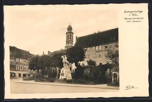 AK Langensalza i. Thür., Ulanen-Denkmal und Museum