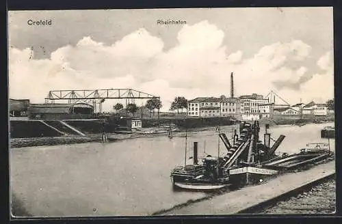 AK Krefeld, Partie am Rheinhafen