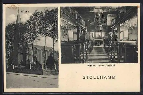 AK Stollhamm, Kirche, Innen- und Aussenansicht