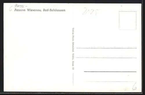 AK Bad-Salzhausen, Hotel Pension Wiesenau, Aussenansicht