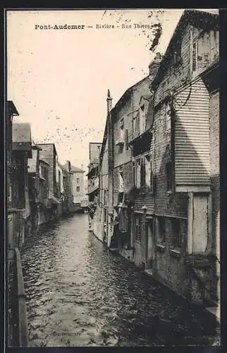 AK Pont-Audemer, Rivière, Rue Thiers